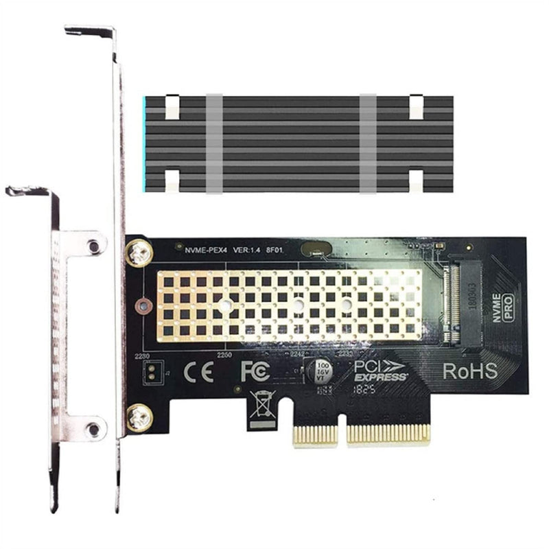 [Australia - AusPower] - GLOTRENDS M.2 PCIe NVMe 4.0/3.0 Adapter with 0.12 Inch Thick M.2 Heatsink for M.2 PCIe SSD (NVMe and AHCI), PCIE 3.0X 4 Full Speed, Desktop PC Installation (PA09-HS) 