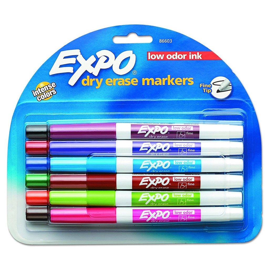 [Australia - AusPower] - EXPO Low-Odor Dry-Erase Marker, Fine Point, 12-Pack, Assorted Colors 