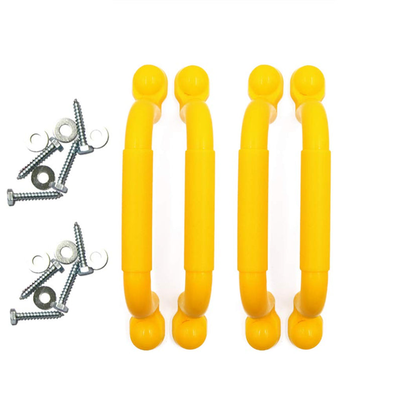 [Australia - AusPower] - Ymeibe Kids Playground Handles Outdoor Indoor Plastic Nonslip Safety Hand Grips for Playset Climbing Frame Tree Play House 10" (Yellow) Yellow 