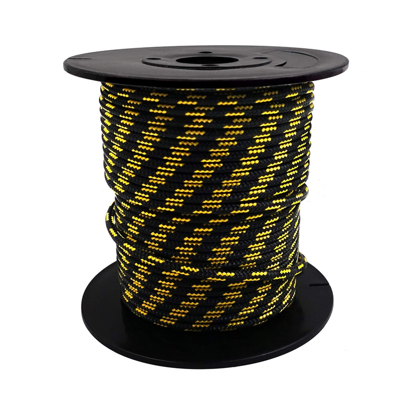 [Australia - AusPower] - GM CLIMBING Double Braid 3mm (1/8in) Low Stretch 400lb Strength Accessory Cord for Outdoor Activities Tent Tarp Hammock Guyline Rigging Hunting Backpacking Survival Black 100feet 