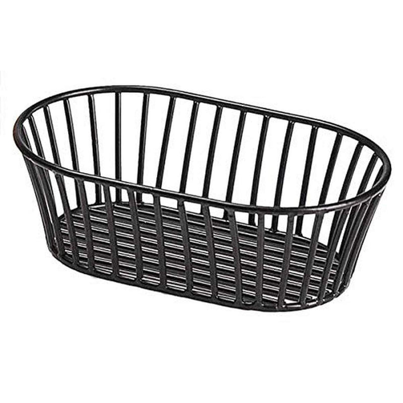 [Australia - AusPower] - G.E.T. Enterprises Black 8.5" x 5.5" Stackable Tuscan-Style Oblong Wire Basket Iron Powder Coated Wire Baskets Collection 4-31892 (Pack of 1) 