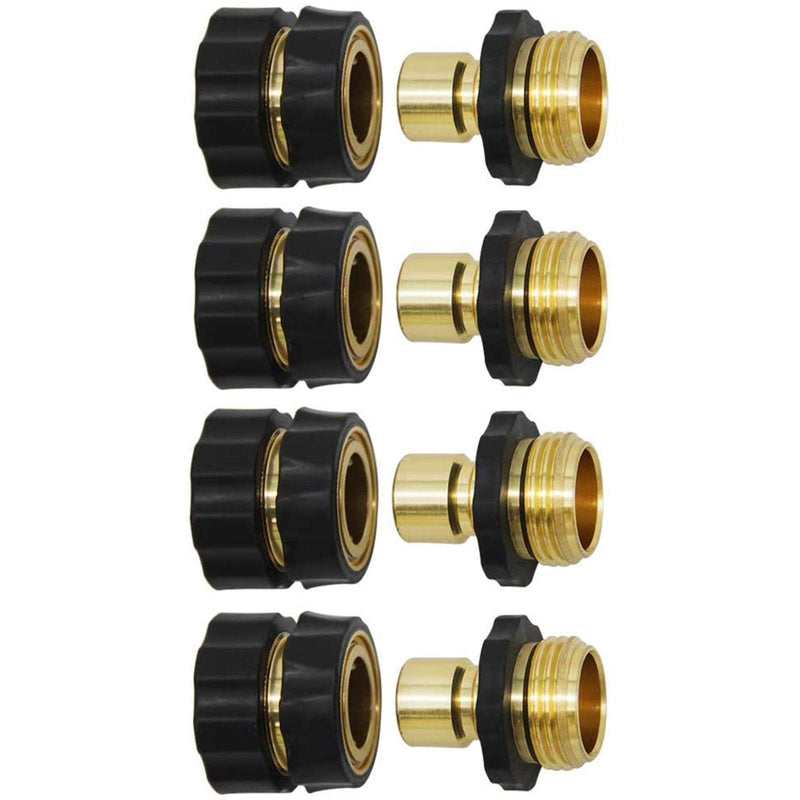 [Australia - AusPower] - Twinkle Star 3/4 Inch Garden Hose Fitting Quick Connector Male and Female Set, 4 Set 4 Sets 