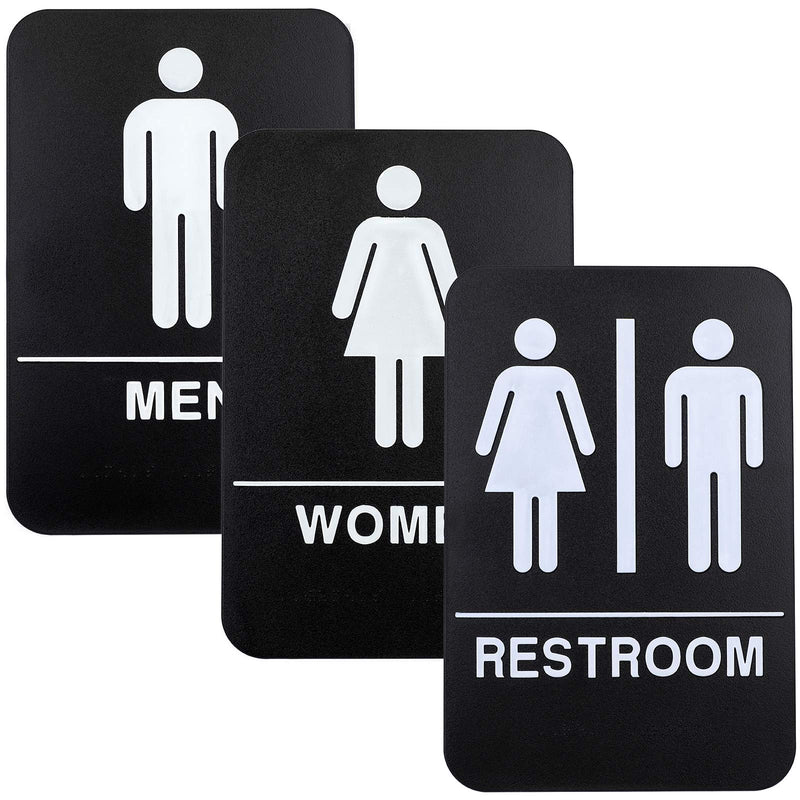 [Australia - AusPower] - Excello Global Products Plastic Restroom Sign: Easy to Mount with Braille (ADA Compliant), Great for Business & Restaurants - 6"x9", Men, Women, Unisex 
