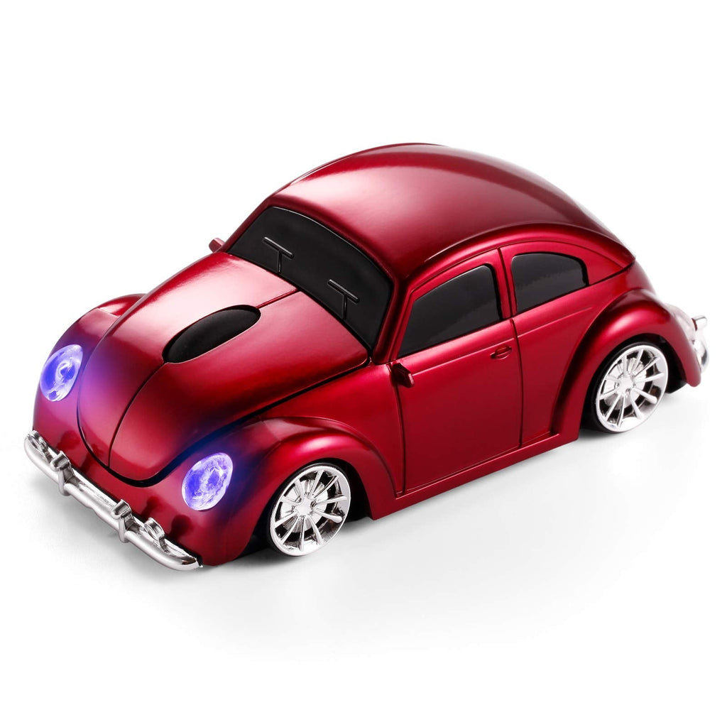 [Australia - AusPower] - BKLNOG Classic Car Shaped Mouse [Updated] with LED Headlights, 1600 DPI, 2.4Ghz Wireless Computer Mouse, Comfortable for Every Use, Red 