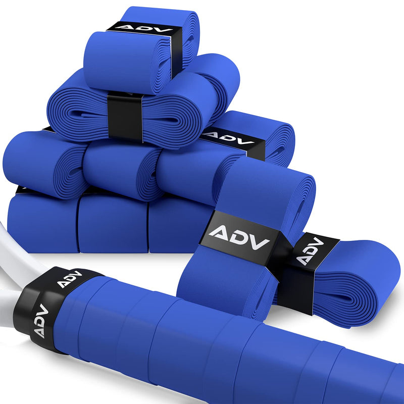 [Australia - AusPower] - ADV FeltTac Dry Tennis Overgrips, 12 or 30 Pack, Pro Grip Tape That Stays Dry & Absorbs Sweat with Velvety Comfort, Overgrip for Tennis Racquet 12 Pack Blue 