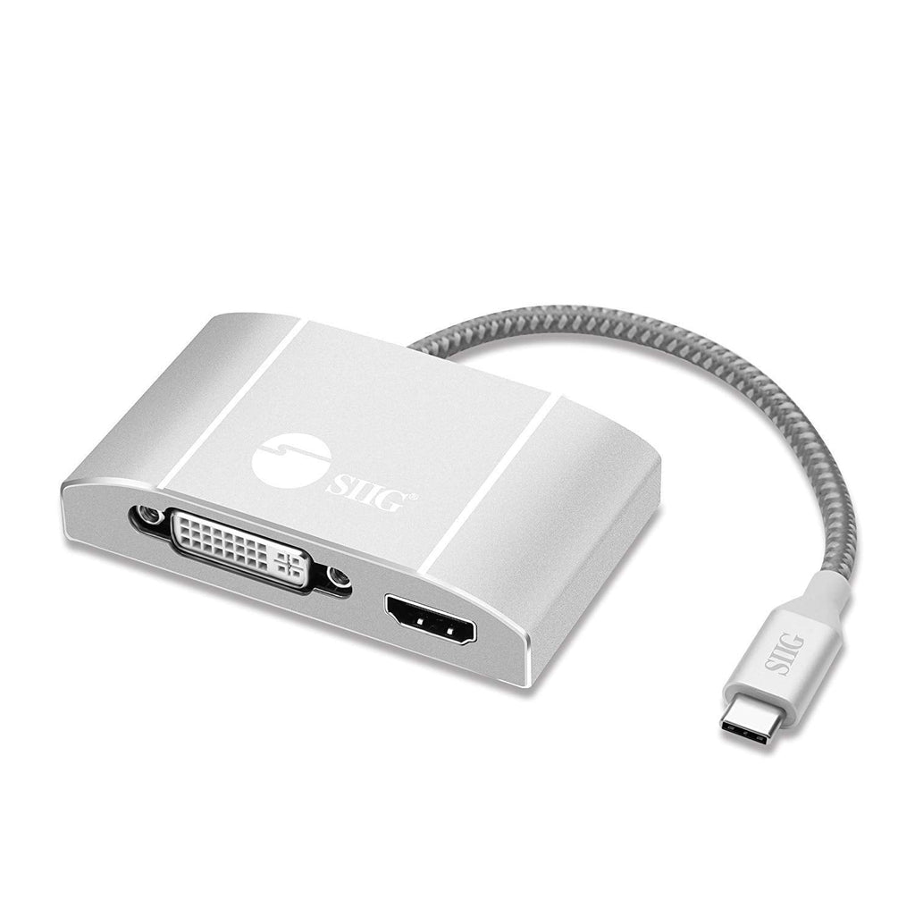 [Australia - AusPower] - SIIG USB-C to HDMI/DVI/VGA Video Monitor Adapter with 60W Laptop Charging PD - USB Type-C Multiport Display Converter Dock - Thunderbolt 3 Compatible for MacBook , Chromebook, More CB-TC0911-S1 