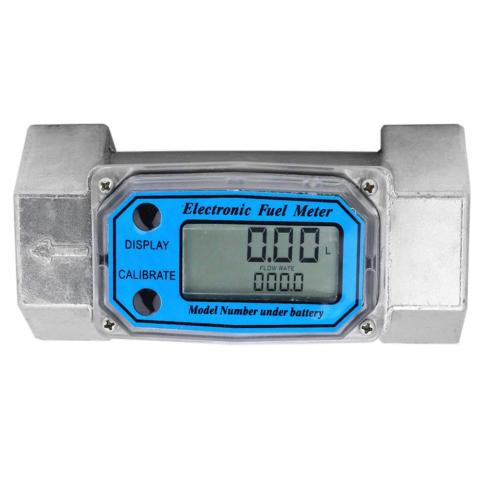 [Australia - AusPower] - Hilitand Mini Digital Turbine Flowmeter Diesel Kerosene Gasoline Fuel Flow Meter 15-120L 1.5inch NPT Blue 