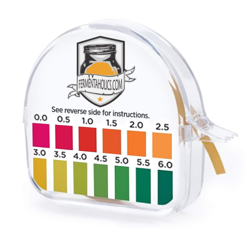 [Australia - AusPower] - Kombucha Instant Read pH Strips Dispenser - pH Range 0-6 - 15 ft Roll | 180 1" Inch Strips | Single Roll | Food Service, Brewing and Fermentation Test Strips pH Test Strip Roll 