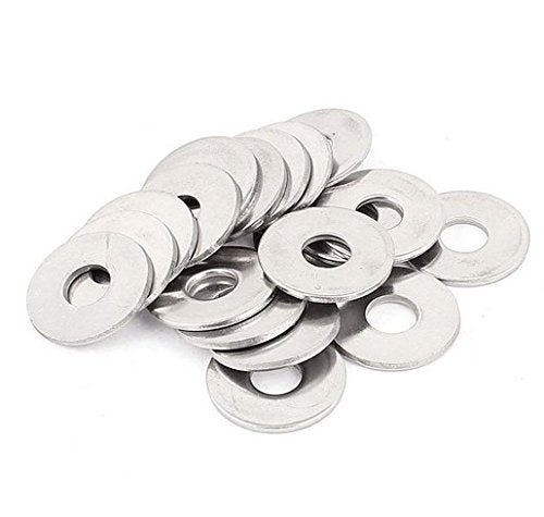 [Australia - AusPower] - 50 PCS 304 Stainless Steel Flat Plain Washer Spacer, M8 Screw Size, 8.4 mm ID, 17 mm OD, 1.5 mm Thick 