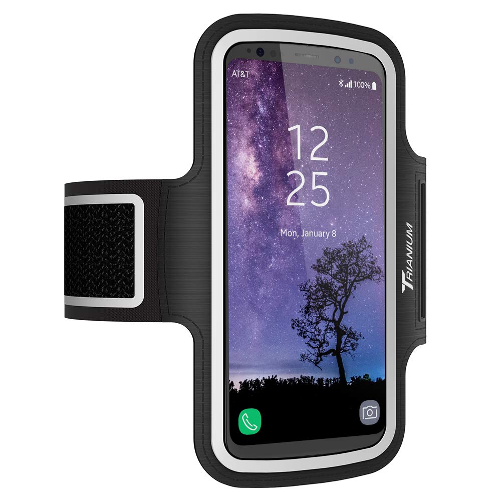 [Australia - AusPower] - Trianium Armband, Water Resistant Large Cell Phone Armband for iPhone 12 Pro,12 Mini,11 Pro Max/Xs Max/XR/X/8 Plus, Galaxy S20/S10/S10e/S10+/Note 10 and More Workout Band Skin & Key Holder(2nd Gen) Pro Black 