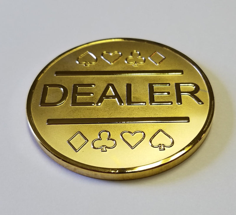 [Australia - AusPower] - Gold Plated Metal Dealer Button for Poker Games Such as Texas Hold'em 