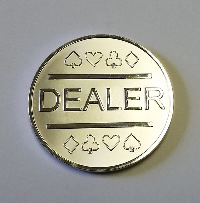 [Australia - AusPower] - Silver Plated Metal Dealer Button for Poker Games Such as Texas Hold'em 