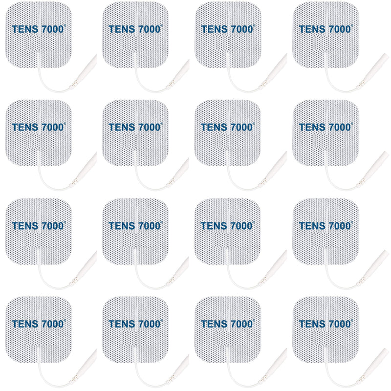 [Australia - AusPower] - TENS 7000 Official TENS Unit Replacement Pads, 16 Count - Premium Quality OTC TENS Unit Pads, 2" X 2" - Compatible with Most TENS Machines, Replacement Electrodes Value Pack 