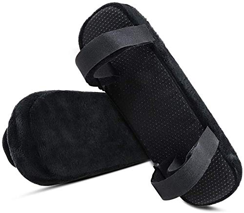 [Australia - AusPower] - 2 Pack Office Chair Armrest Pads Covers with Memory Foam Elbow Pillow for Forearm Pressure Relief, Black Arm Rest Covers for Office Chairs, Wheelchair, Comfy Gaming Chair 