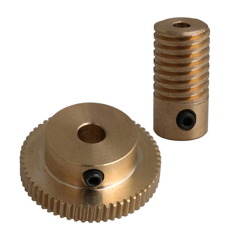 [Australia - AusPower] - CNBTR Yellow 3MM Hole Dia Brass Gear Shaft + 31MM OD 60 T Brass Gear Wheel 0.5 Modulus Set 