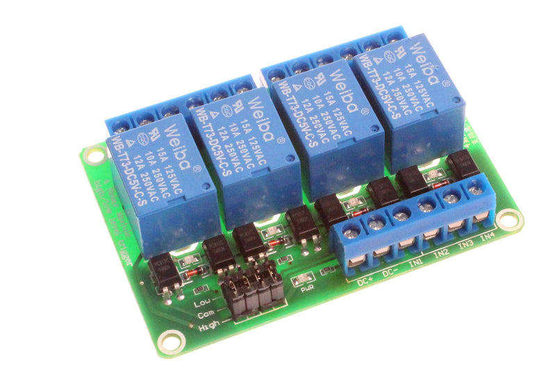 [Australia - AusPower] - NOYITO 4 Channel Relay Module High Low Level Trigger Optocoupler isolation Load DC 30V AC 125V 250V 10A for PLC Automation Equipment Control Industrial Control Circuit Modification (12V) 12V 