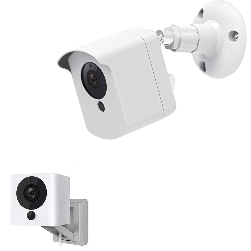 [Australia - AusPower] - Wyze Camera Wall Mount Bracket 1 Pack, White Weather Proof 360 Degree Protective Adjustable Indoor and Outdoor Mount Cover Case for WyzeCam 1080p Smart Camera and Spot Camera Anti-Sun Glare UV Protect 