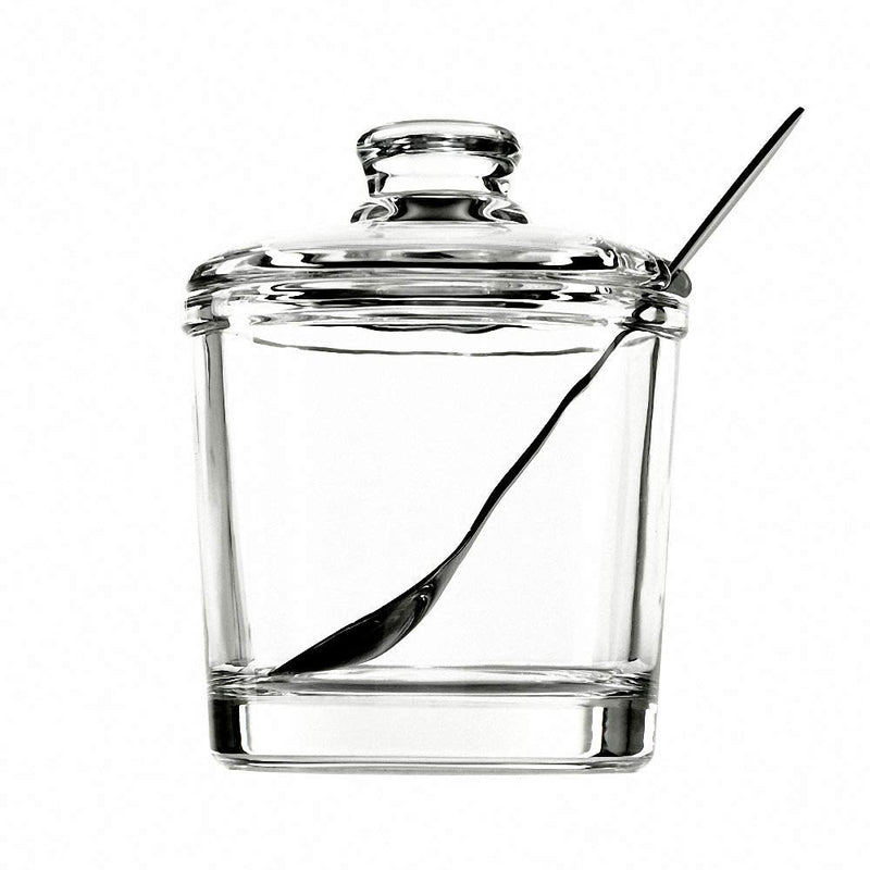 [Australia - AusPower] - Classic Clear Glass Sugar Bowl Set with Lid Serving Spoon Salt Pot Pepper Storage Jar Seasoning Pot Dispenser Container Sugar Box Condiment Spice Racks Holder for Home Kitchen 1 Piece 