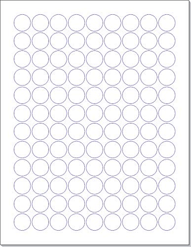 [Australia - AusPower] - Laser / Ink Jet White Labels (3/4" Round - 108 Per Page | 2700 Labels) .75" Round - 108 Per Page | 2700 Labels 