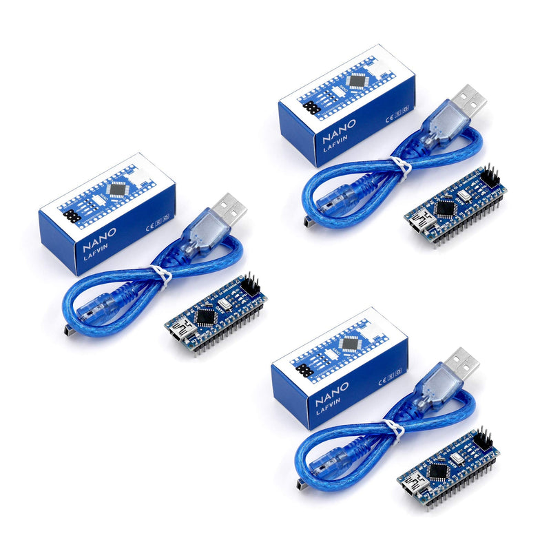[Australia - AusPower] - Nano V3.0, Nano Board ATmega328P 5V 16M Micro-Controller Board Compatible with Arduino IDE (Nano x 3 with USB Cable) 