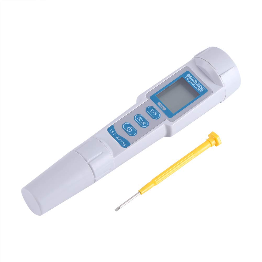 [Australia - AusPower] - 3 in 1Water Tester, Portable PH Meter, Accurate Measurement, for Measuring PH, CE and Solution Temperature, Apply to Water Sources, Laboratory Tests 