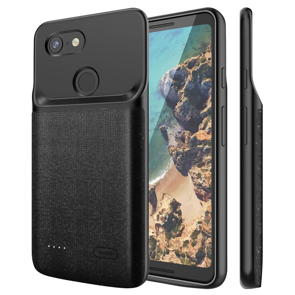 [Australia - AusPower] - NEWDERY Google Pixel 3 XL Battery Case, 4700mAh Slim Extended Charging Case with TPU Raised Bezels, Rechargeable Charger Case Cover Compatible Google Pixel 3 XL 