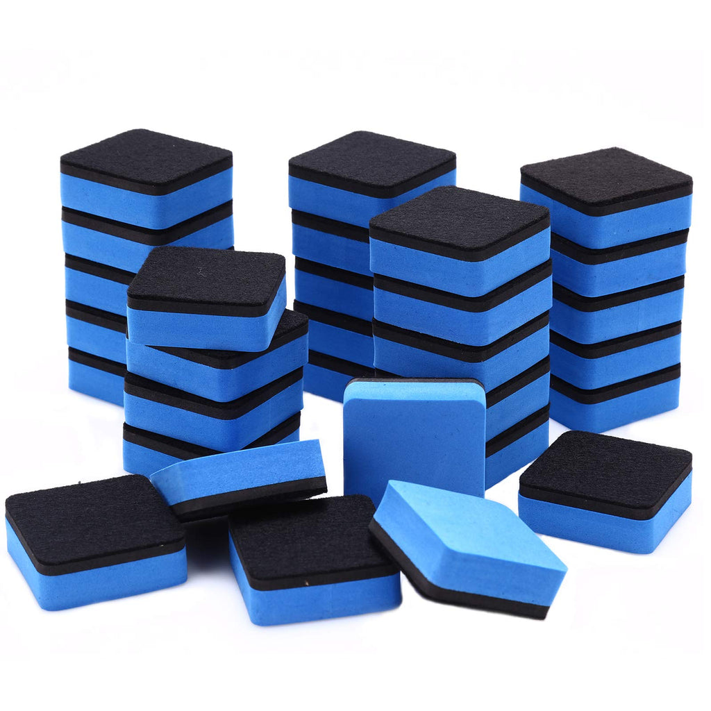 [Australia - AusPower] - 30 Pack Magnetic Whiteboard Eraser for School Classroom, Office, Home - Buytra Dry Erase Erasers Cleaner for Dry-Erase White Board, 1.97 x 1.97", Square Shape (Blue) Blue 