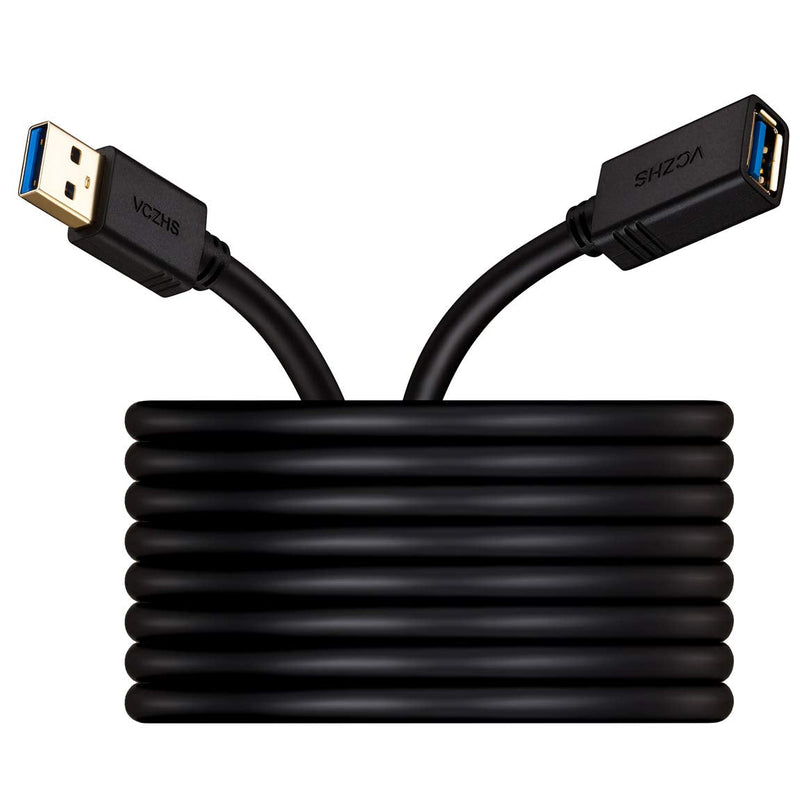 [Australia - AusPower] - USB 3.0 Extension Cable 20 ft, VCZHS USB 3.0 Extension Cable - A-Male to A-Female for USB Flash Drive, Card Reader, Hard Drive, Keyboard,Mouse,Playstation, Xbox, Printer, Camera 20ft Black 