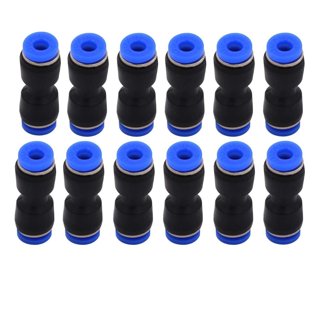 [Australia - AusPower] - Pneumatic Tube Fitting,Plastic Push to Connect Fittings, Straight Connect Union 8mm x 8mm, Push Fit Fittings Pipe Tube Fittings Pack of 12. 