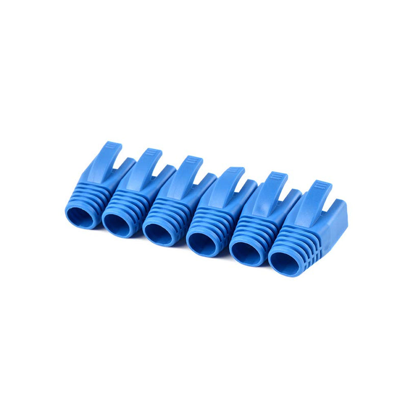 [Australia - AusPower] - 50 Pcs Cat6A Cat7 Cat8 Strain Relief Boot, RJ45 Plug Connector Cover Modular Network Plug Connector Cap Cable Connector Boots, Blue 