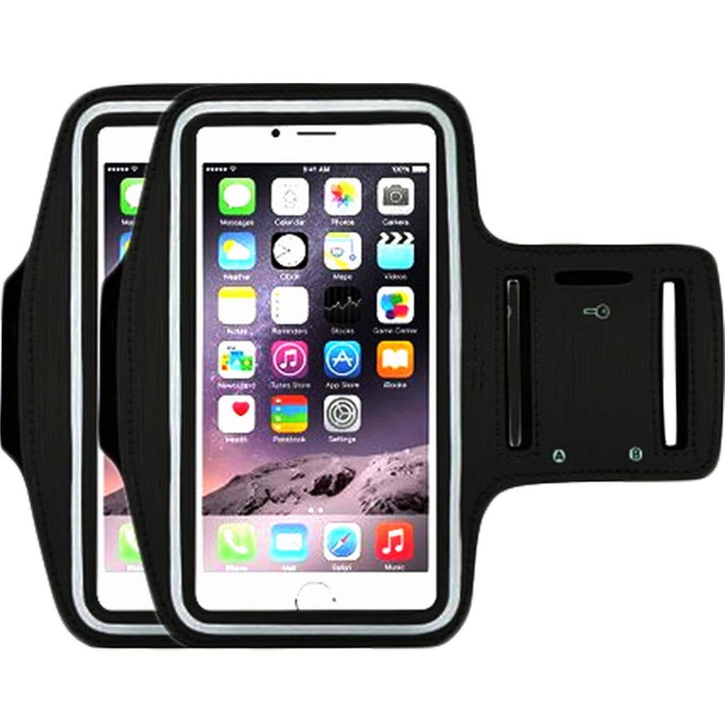 [Australia - AusPower] - [2pack] Sports Armband Sweatproof Running Armbag Gym Fitness Workout Cell Phone Case with Key Holder Wallet Card Slot Compatibility with iPhone SE(2020)/11/11 Pro/XR/XS/X/8 Plus/7 Plus/8/7/6s-Black black 2pack 