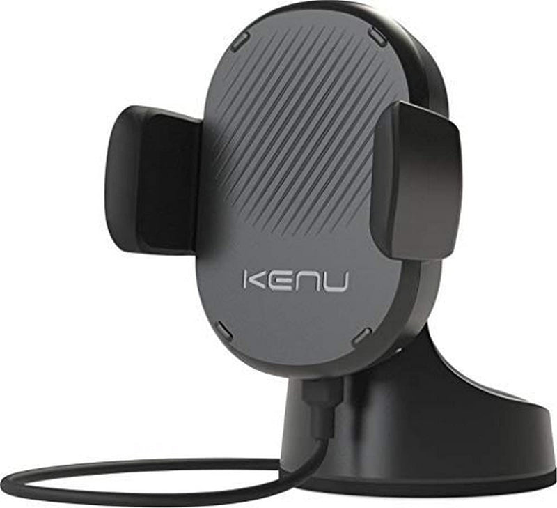 [Australia - AusPower] - Kenu Airbase Car Phone Mount Wireless Charger - Windshield, Dashboard, Desk Phone Holder - Suction Cup and 360 Degree Pivot, Qi Fast-Charging - Use with Latest iPhones, Samsung and Androids Suction Mount 