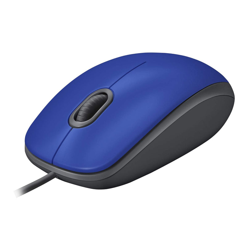 [Australia - AusPower] - Logitech M110 Wired USB Mouse, Silent Buttons, Comfortable Full-Size Use Design, Ambidextrous PC / Mac / Laptop - Blue 