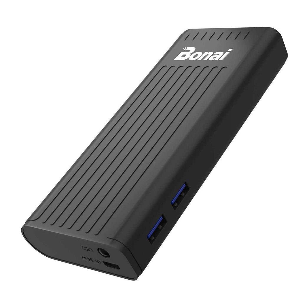 [Australia - AusPower] - Portable Charger 10000mAh for Heated Vest, BONAI USB Power Bank External Battery Pack with Flashlight Compatible with iPhone 13 12 XR X iPad Samsung Galaxy S8 Note 8 Smartphones Tablet (Black) Black 