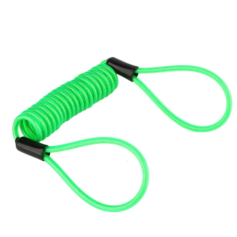 [Australia - AusPower] - Keenso Motorcycle Alarm Spring Reminder Cable, Antitheft Lock Reminder Cable, Green Waterproof Disc Lock Security Reminder Cable Scooter Bike Motorbike Anti Thief Safe 