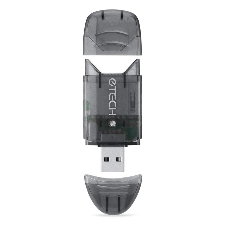 [Australia - AusPower] - eTECH Collection USB 2.0 SD/SDHC/SDXC Memory Card Reader/Writer - Support SanDisk Kingston 256GB 128GB 64GB 32GB 16GB SDXC Ultra Extreme SDHC (Card Reader ONLY, No Memory Cards) (Black, 1 Pack) Black 