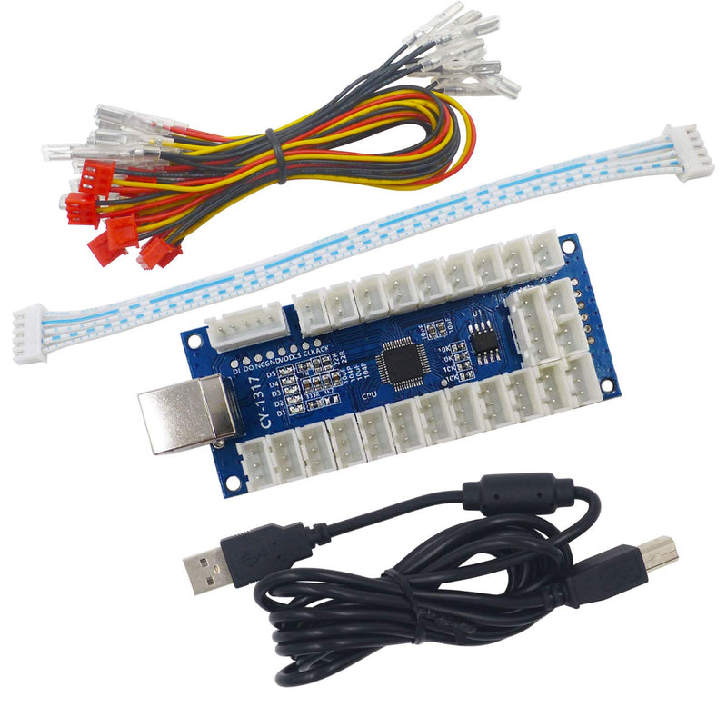 [Australia - AusPower] - SJ@JX Arcade USB Encoder LED Zero Delay Arcade Controller PC PS3 Android Arcade DIY Kit LED Arcade LED Button Red 