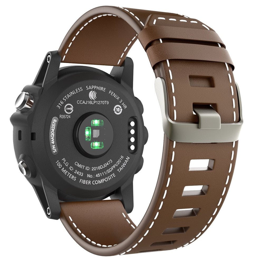 [Australia - AusPower] - MoKo Band Compatible with Garmin Fenix 3, Premium Leather Replacement Watch Band Fit Garmin Fenix 3/Fenix 3 HR/Fenix 5X/5X Plus/D2 Delta PX/Descent mk1 Smart Watch, Brown 