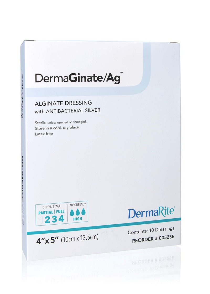 [Australia - AusPower] - Dermarite Industries Deracinate Ag Silver Alginate, 4 X 5, 10 Count 