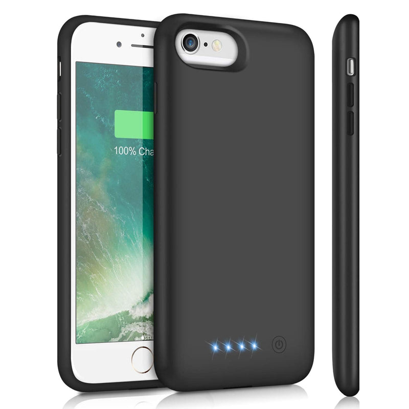 [Australia - AusPower] - Battery Case for iPhone 6S 6,Upgraded HETP 6000mAh Rechargeable Charging Case for iPhone 6 External Battery Pack for iPhone 6S Charger Cover Apple Portable Power Bank [4.7 inch]- Black 