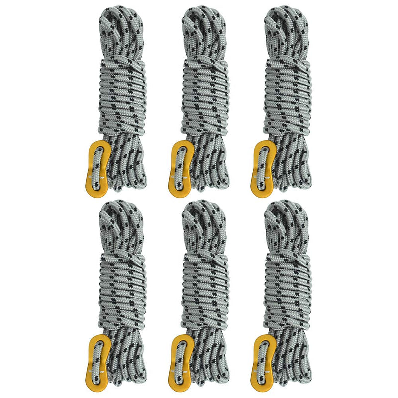 [Australia - AusPower] - GEERTOP Set of 6 Pack Camping Guylines 5mm Ultralight Tent Cord Rope with Aluminum Tensioner 