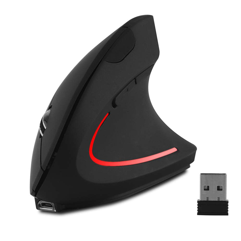 [Australia - AusPower] - FIRSTMEMORY Wireless Vertical Mouse, Wireless Ergonomic Vertical Mouse, 2.4G High Precision Optical Mice 800/1200/1600DPI for PC Laptop Desktop Mac (Ergonomic Mouse-Rechargeable) Ergonomic Mouse-Rechargeable 