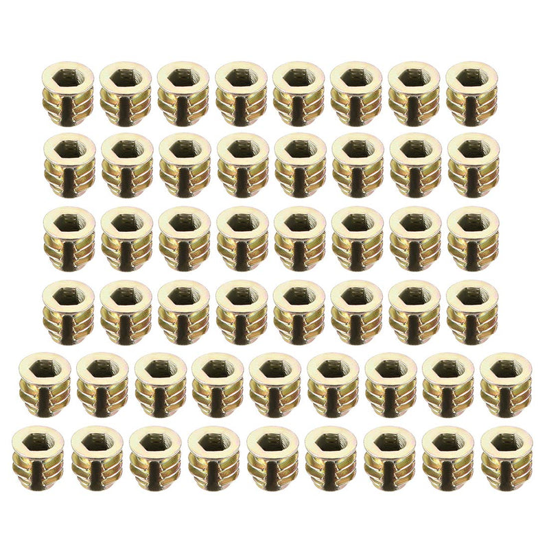 [Australia - AusPower] - uxcell Furniture Threaded Insert Nuts Zinc Alloy M4 Internal Threads 8mm Length 50pcs 