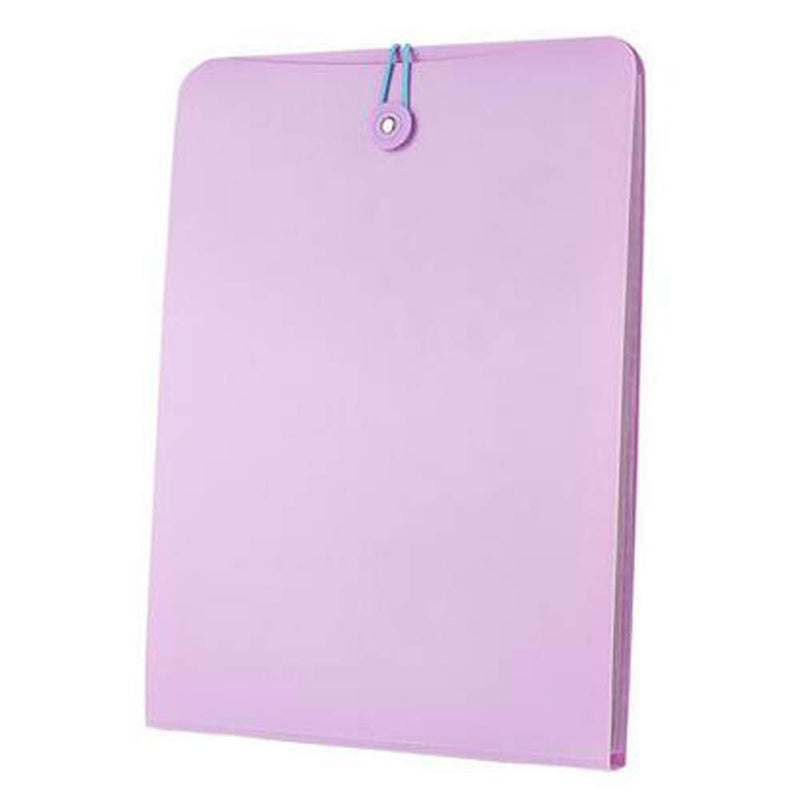 [Australia - AusPower] - Snow Abonci Vertical Expanding Accordion Folder with 7 Pockets Paperwork Organizer Document Wallet Briefcase Business File Organizer Bag A4 Letter Size Elastic Rope Closure Pink 