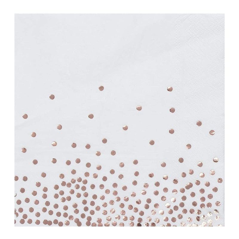 [Australia - AusPower] - Rose Gold Foil Paper Napkins for Confetti Party (6.5 x 6.5 In, 50 Pack) 