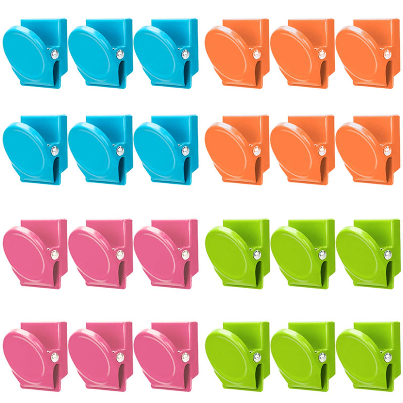 [Australia - AusPower] - Magnetic Clips, 24 Pieces Magnetic Metal Clips, Refrigerator Whiteboard Wall Fridge Magnetic Memo Note Clips Magnets Metal Clip 