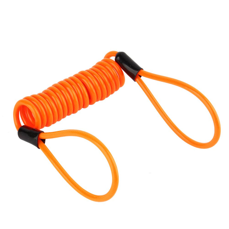 [Australia - AusPower] - 3.5mm Lock Reminder Cable Lock Dual Loop Safety Cable, Disc Lock Security Reminder Cable for Motorcycle Bike ATV Scooter (Orange) 