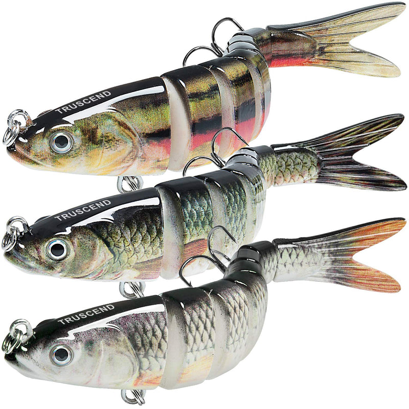 [Australia - AusPower] - TRUSCEND Fishing Lures for Bass Trout Multi Jointed Swimbaits Slow Sinking Bionic Swimming Lures Bass Freshwater Saltwater Bass Lifelike Fishing Lures Kit 