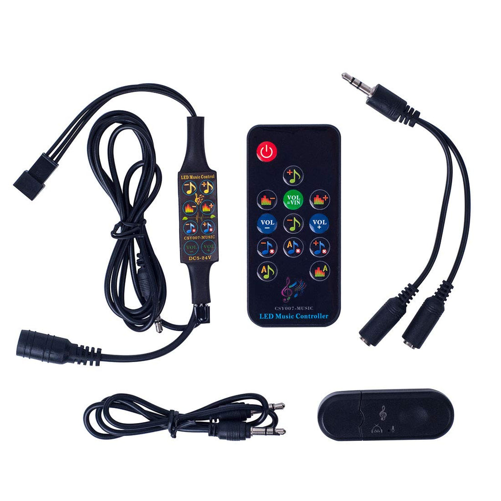 [Australia - AusPower] - BTF-LIGHTING WS2812B WS2811 1903 3 Pin LED Strip/Matrix Panel Bluetooth Music Dream Color CSY07 Controller 13 Keys RF Remote Built-in Mic/AUX 512 Pixels 