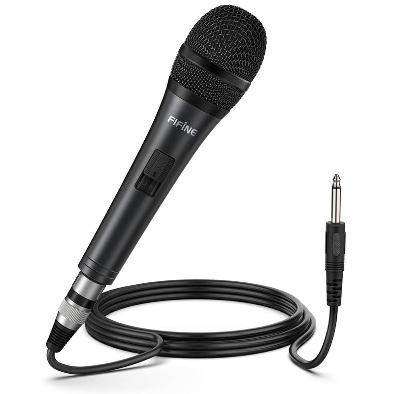 [Australia - AusPower] - Karaoke Microphone,Fifine Dynamic Vocal Microphone for Speaker,Wired Handheld Mic with On and Off Switch and14.8ft Detachable Cable-K6 